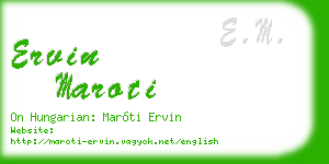 ervin maroti business card